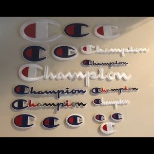 18 champion iron on patches